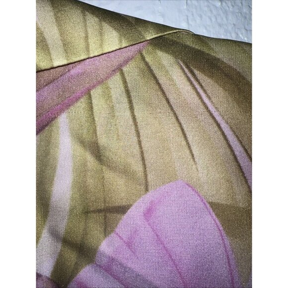 Vintage 90s Tommy Bahama Womens XL Silk Satin Butterfly Button Shirt Blouse 2pc - Picture 12 of 16